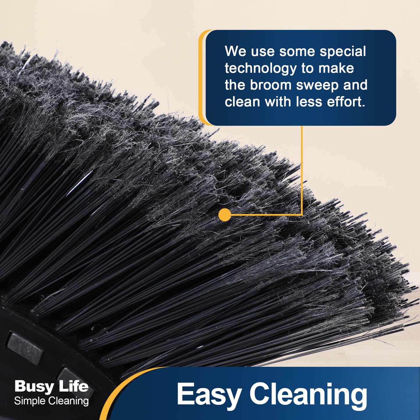 Yocada 56.9 in Heavy Duty Broom Outdoor&Indoor GarageFloor Stiff Bristles Sweeping, Shop Broom Adjustable,1Count,Black