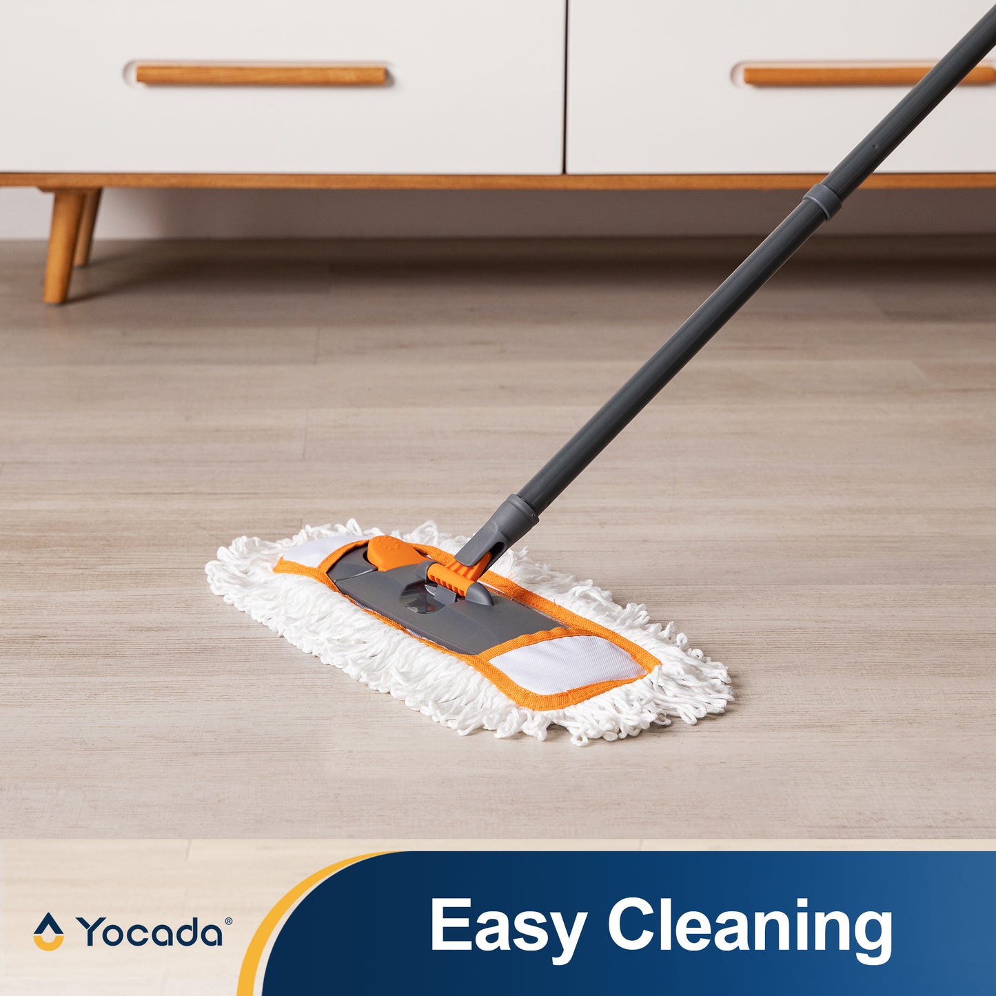 Yocada Dust Mop with Adjustable Handle with 3 Different Microfiber Mop Pads for Floor Cleaning, Orange