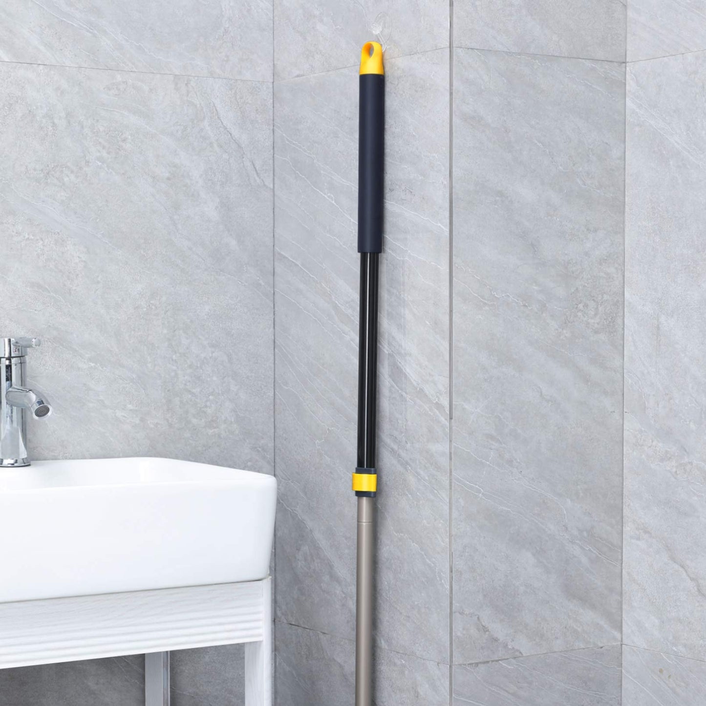 Yocada Push Broom Brush Hard Bristle Broom Head Telescopic Heavy Duty Outdoor Commercial Cleaning Bathroom Kitchen Patio Garage Deck Concrete Wood Stone Tile Flooring