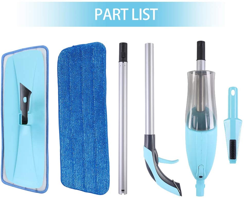 Yocada Microfiber Spray Mop with 2 Washable Mop Pad , 600ml,Blue