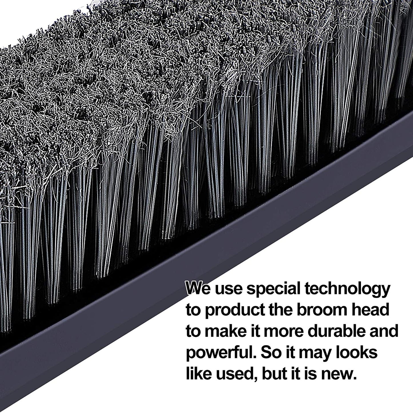 Yocada Push Broom Brush Hard Bristle Broom Head Telescopic Heavy Duty Outdoor Commercial Cleaning Bathroom Kitchen Patio Garage Deck Concrete Wood Stone Tile Flooring