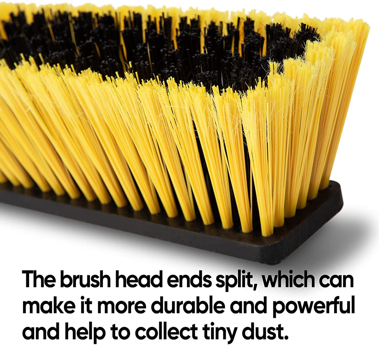 Yocada Push Broom Brush 24" Wide 65.3" Long Handle Stiff Bristles Heavy-Duty Outdoor Commercial for Cleaning Bathroom Kitchen Patio Garage Deck Concrete Wood Stone Tile Floor