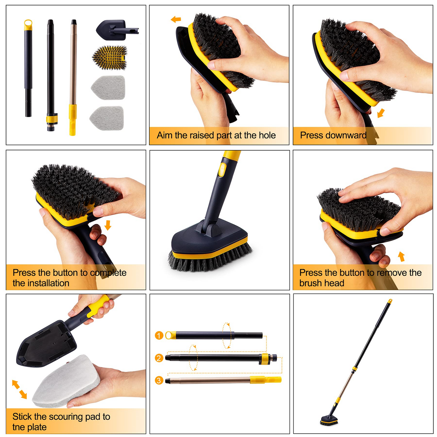 Yocada Tub Tile Cleaning Brush 2 in 1 Cleaning Brush