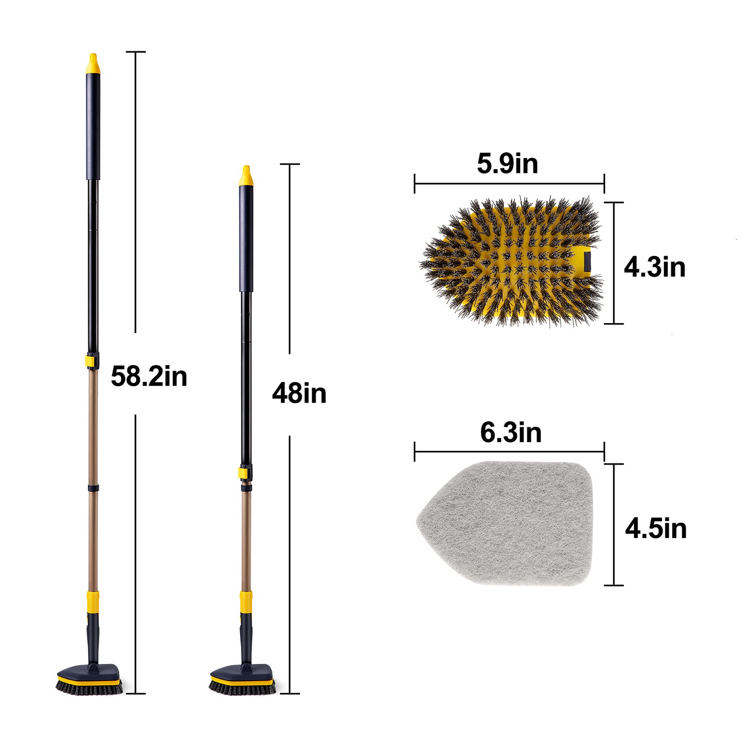 Yocada Scouring Pads Fit Tub Tile Scrubber Brush 3 Pack FSZ037