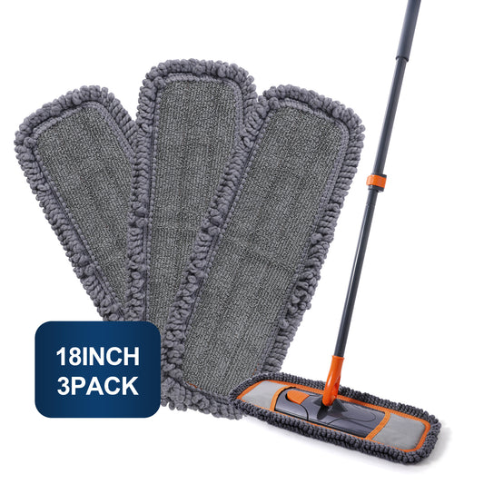 Yocada 3 Pack Twisted Microfiber Mop Replacement Pads, Thickened Sponge Dry-Wet Dual-Use Pads