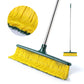 Yocada Heavy Duty Commercial Outdoor Push Broom with Curved Bristles, Adjustable Handle,Courtyard Garage Lobby Mall Market Floor,58.7in,Yellow