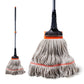 Yocada Heavy Duty Cotton Mop Looped-End String Mop with 60" Iron Pole, for Commercial Industrial, Orange