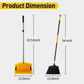 Yocada Heavy Duty Broom and Dustpan Set with 54" Long Iron Pole for Home Commercial Outdoor Indoor