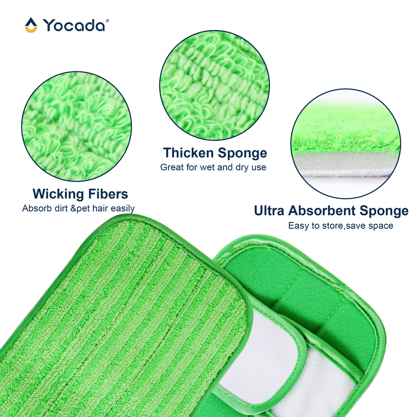 Yocada Microfiber Replacement Mop Pad - Washable & Reusable, Clip-On Universal Fit for Sweeper Mops, Deep Cleaning Power ,1 CountYocada Microfiber Replacement Mop Pad - Washable & Reusable, Clip-On Universal Fit for Sweeper Mops,1 Count