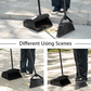 Yocada Broom and Dustpan Combo Set with 59.8" Long Handle for Home Commercial Outdoor Indoor Floor Cleaning, Black