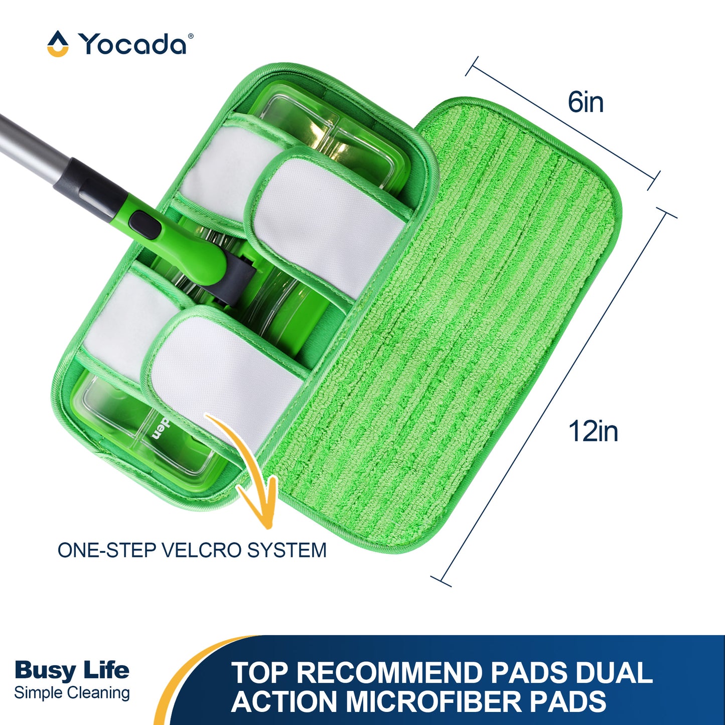 Yocada Microfiber Replacement Mop Pad - Washable & Reusable, Clip-On Universal Fit for Sweeper Mops, Deep Cleaning Power ,1 CountYocada Microfiber Replacement Mop Pad - Washable & Reusable, Clip-On Universal Fit for Sweeper Mops,1 Count