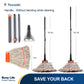 Yocada Heavy Duty Cotton Mop Looped-End String Mop with 60" Iron Pole, for Commercial Industrial, Orange