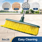 Yocada Heavy Duty Commercial Outdoor Push Broom with Curved Bristles, Adjustable Handle,Courtyard Garage Lobby Mall Market Floor,58.7in,Yellow