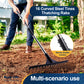 Yocada Thatch Rake 15.7" 16 Curved Tines 62" Adjustable Heavy Duty Stainless Steel Tool with Non-Slip Grip for Lawn Care