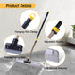 Yocada Floor Squeegee Scrubber with 55" Telescopic Iron Pole Soft Rubber for Tile Floor Window Glass