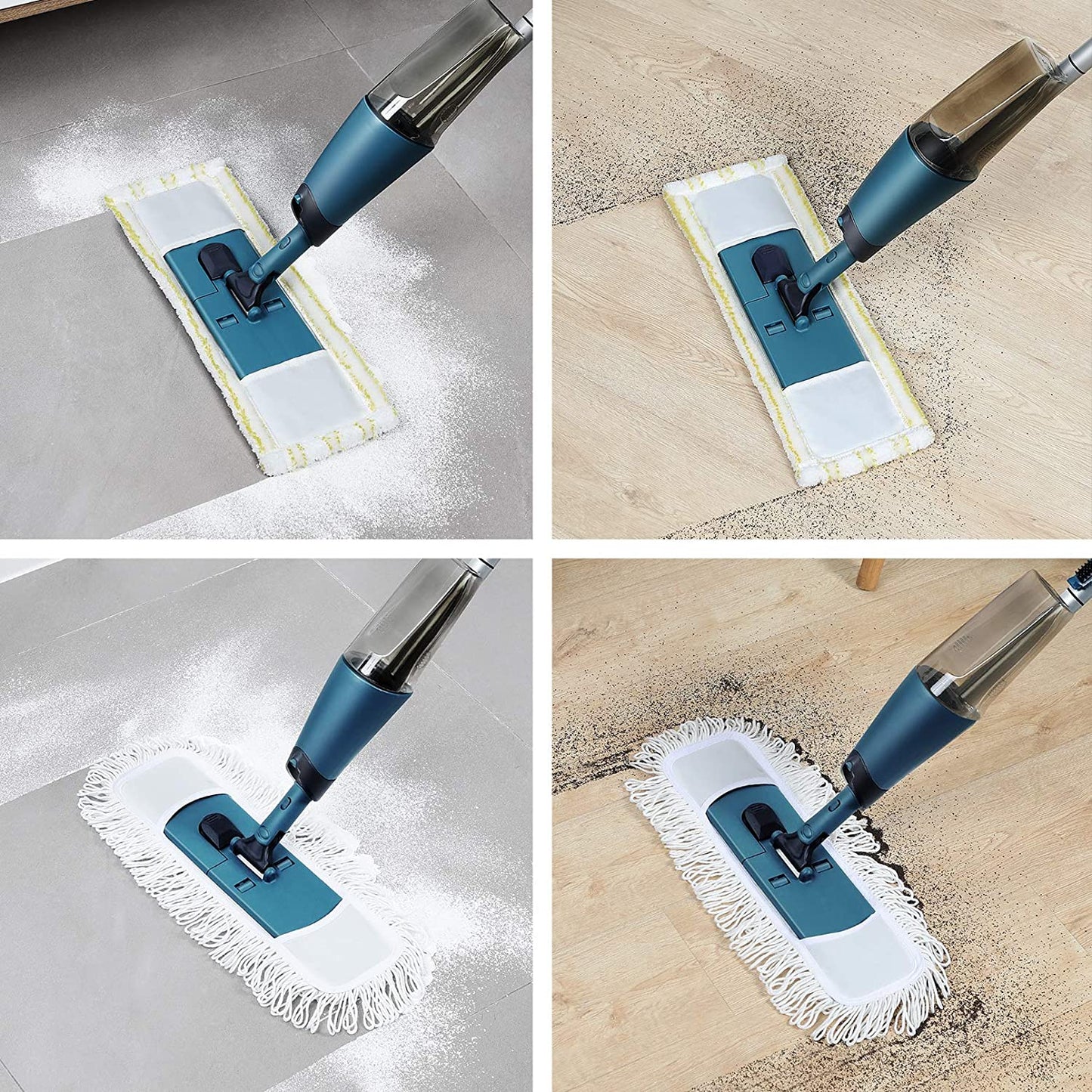 Yocada Spray Mop with Long Handle for Hardwood Ceramic Tile Laminate Floor Cleaning Total 2 Mop Pads