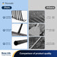 Yocada 25 Tines Steel Leaf Rake for Lawns,88"Long,Adjustable Stainless Steel Handle with Non-Slip Comfort Handle