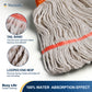 Yocada Heavy Duty Cotton Mop Looped-End String Mop with 60" Iron Pole, for Commercial Industrial, Orange