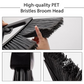 Yocada Broom and Dustpan Combo Set with 59.8" Long Handle for Home Commercial Outdoor Indoor Floor Cleaning, Black
