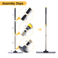 Yocada Floor Squeegee Scrubber with 55" Telescopic Iron Pole Soft Rubber for Tile Floor Window Glass