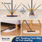 Yocada Mops for Floor Cleaning with 2 Different Washable Mop Pads and Extendable 55” Long Handle, Multifunction Dust Mop,Orange