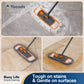 Yocada Mops for Floor Cleaning with 2 Different Washable Mop Pads and Extendable 55” Long Handle, Multifunction Dust Mop,Orange