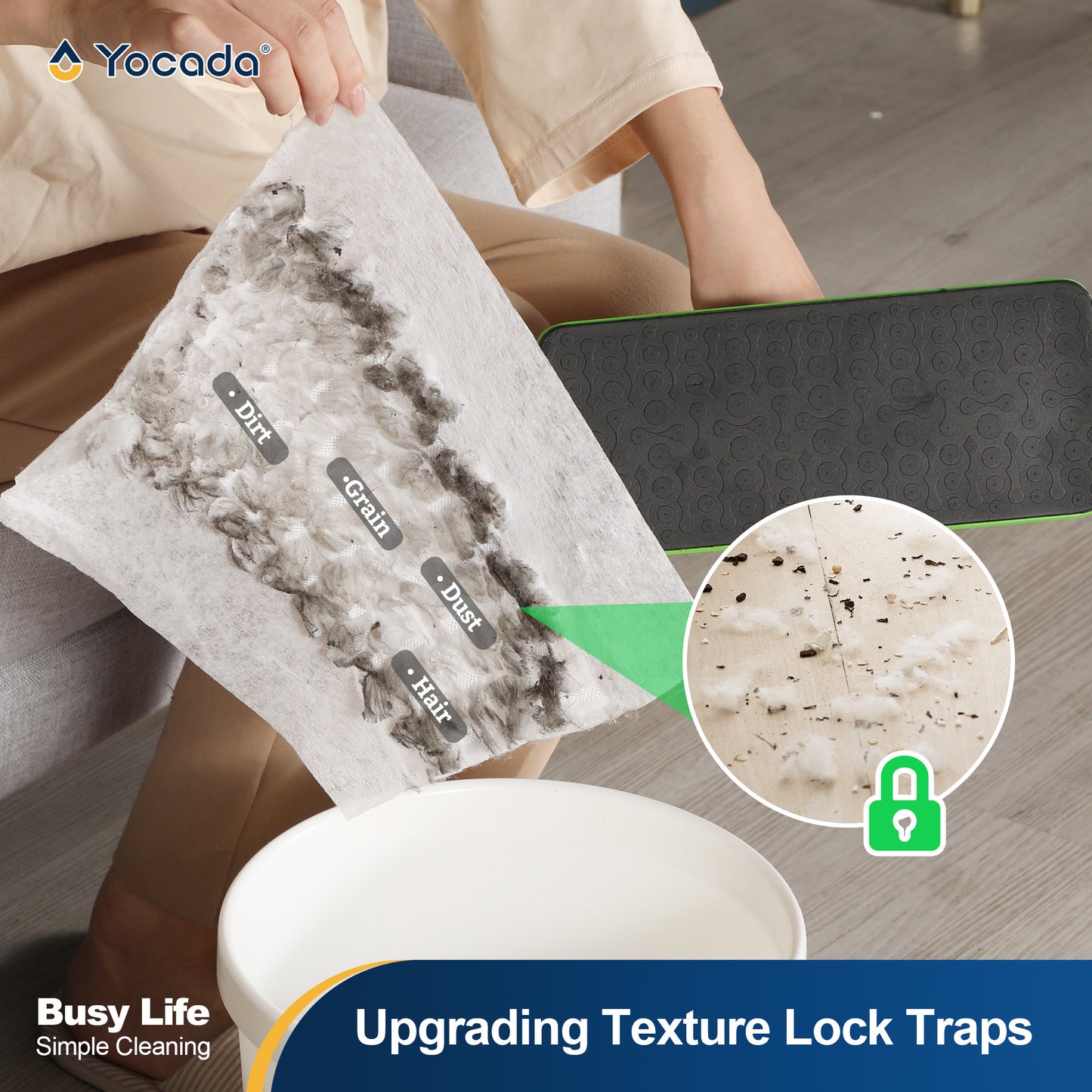 Yocada Heavy Duty Dry Sweeping Cloths, Electrostatic Pet Hair Pads Compatible with Sweeper Hardwood Laminate Tile,12 Count