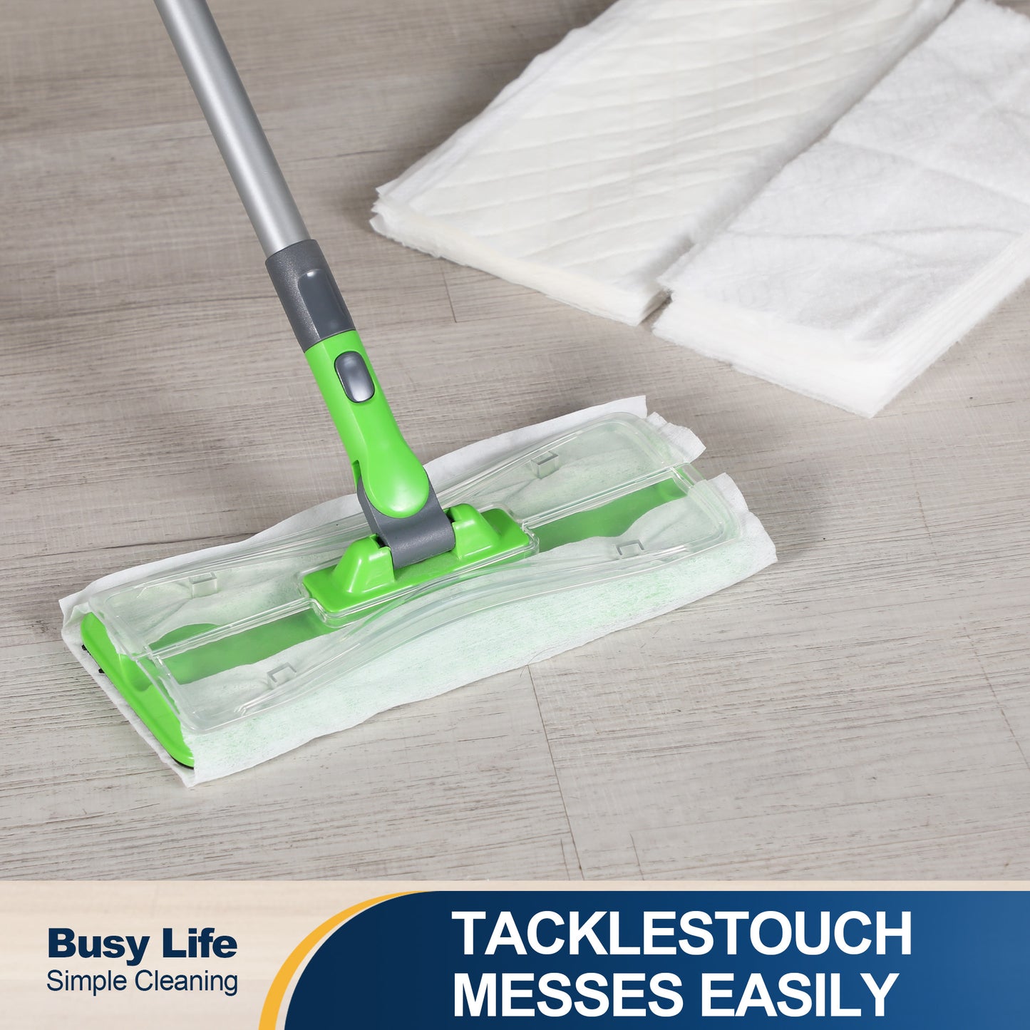 Yocada Strong Cleaning Wet Mopping Cloths, 12 Refill Pads, Captures Dust & Pet Hair for Shiny Floors, for 10 Inch Mop, Hardwood Laminate Tile