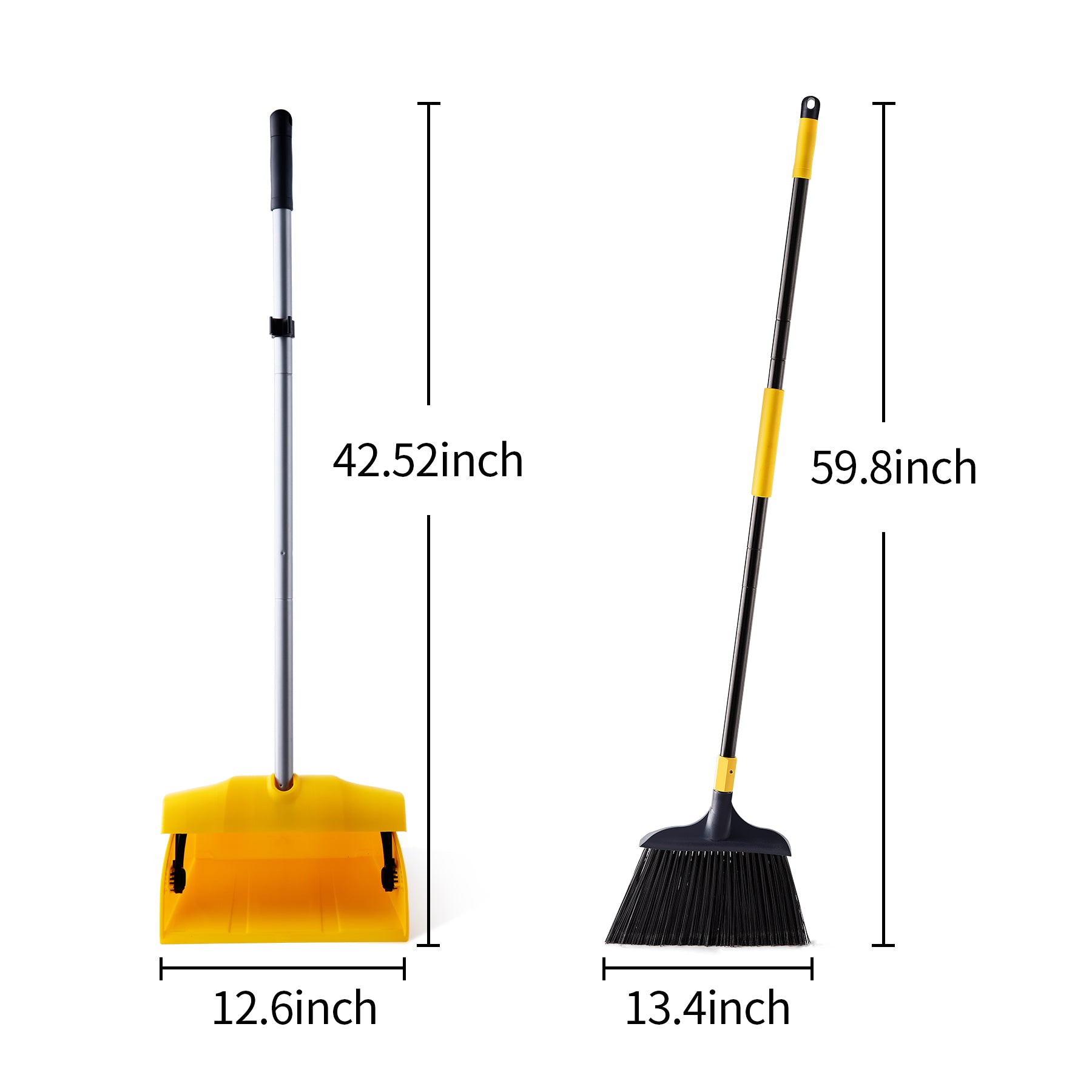 Home Kitchen Office Lobby Outdoors Upright Broom and Dustpan Set