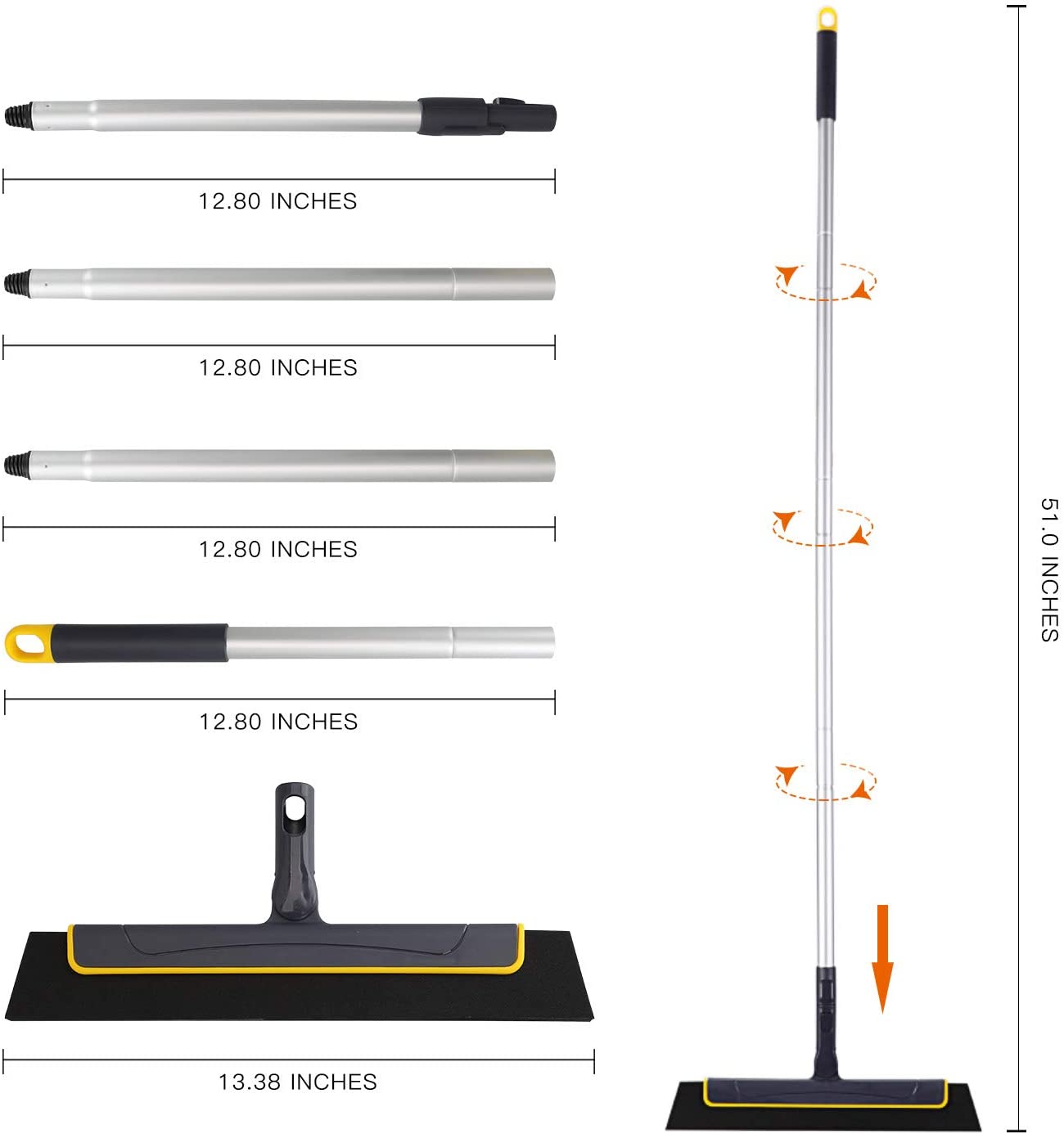 Yocada Floor Squeegee 51Inch black