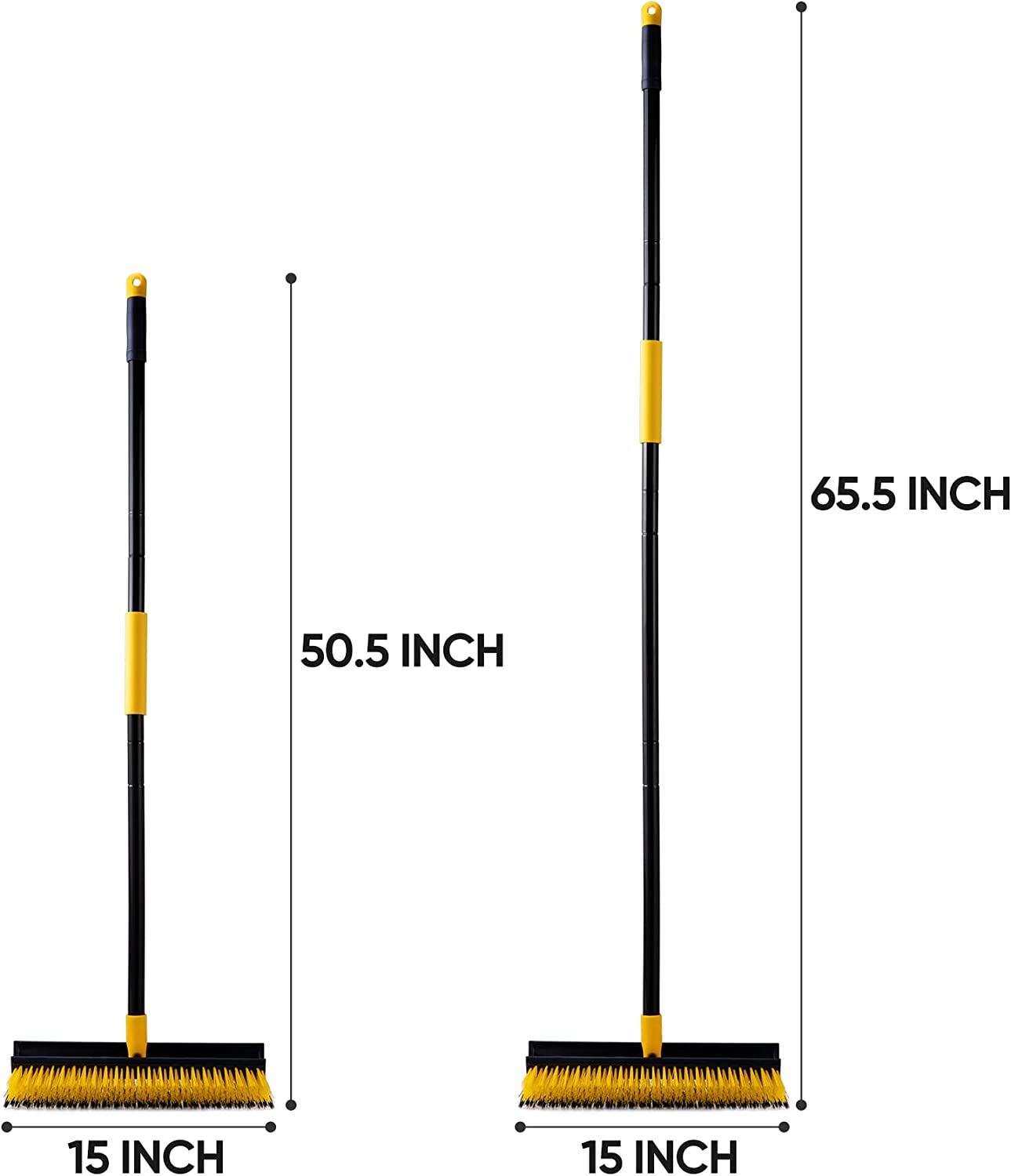 Floor Scrub Brush with Long Handle Retractable Corner Crevice