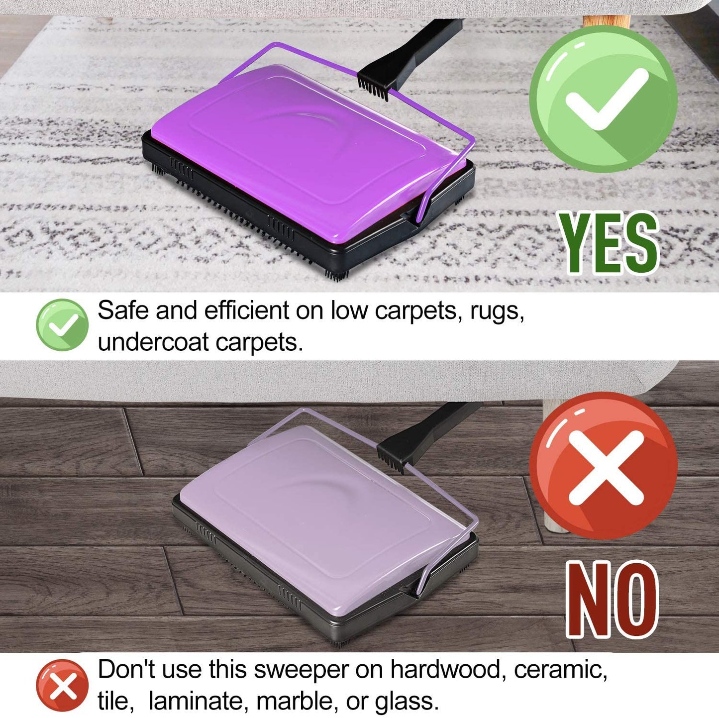 Yocada Carpet Sweeper Cleaner for Home Office