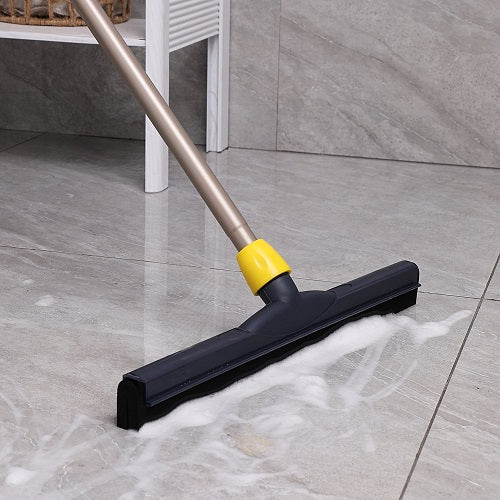 Yocada Floor Squeegee Scrubber 54in Long Adjustable Telescopic Pole Heavy Duty Household Broom