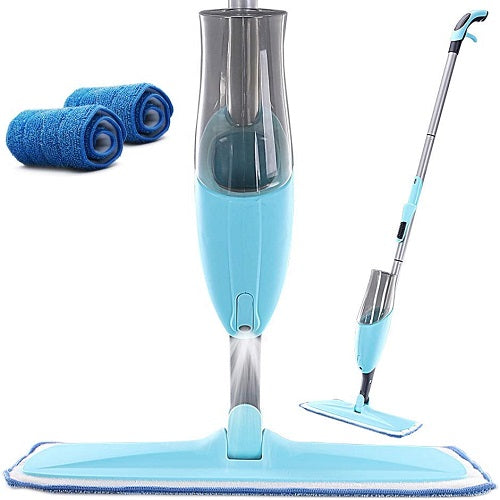 Yocada Microfiber Spray Mop with 2 Washable Mop Pad ， 600ml，Blue