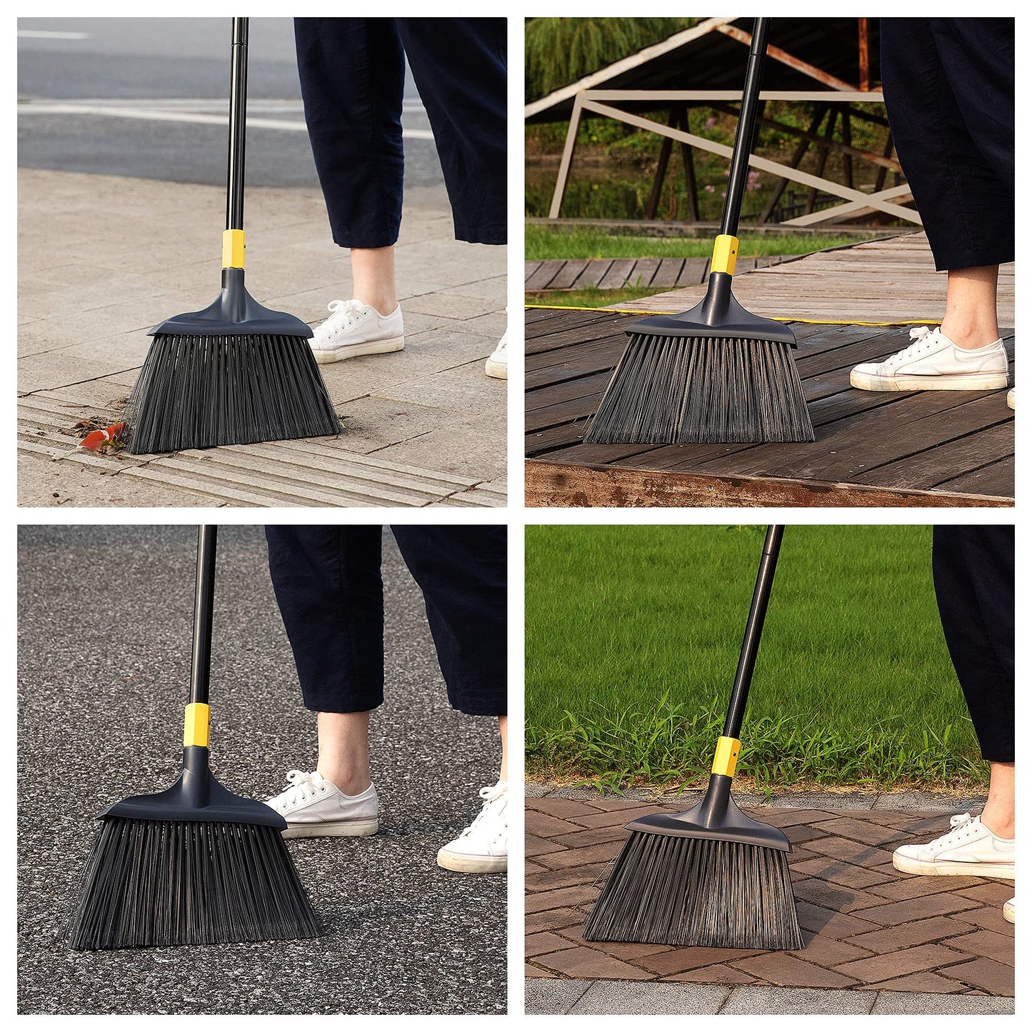 Yocada Heavy-Duty Broom Outdoor Commercial Perfect for Courtyard Garage Lobby Mall Market Floor Home Kitchen Room Office Pet Hair Rubbish 54Inch